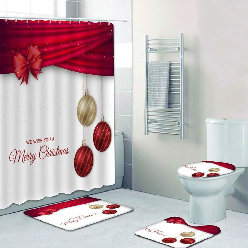 Custom Fashion Polyester 3d Printed Waterproof Fabric Christmas Bathroom 4 Pcs Set Shower Curtain for Bathroom, Customized color
Custom Fashion Polyester 3d Printed Waterproof Fabric Christmas Bathroom 4 Pcs Set Shower Curtain for Bathroom, Customized color