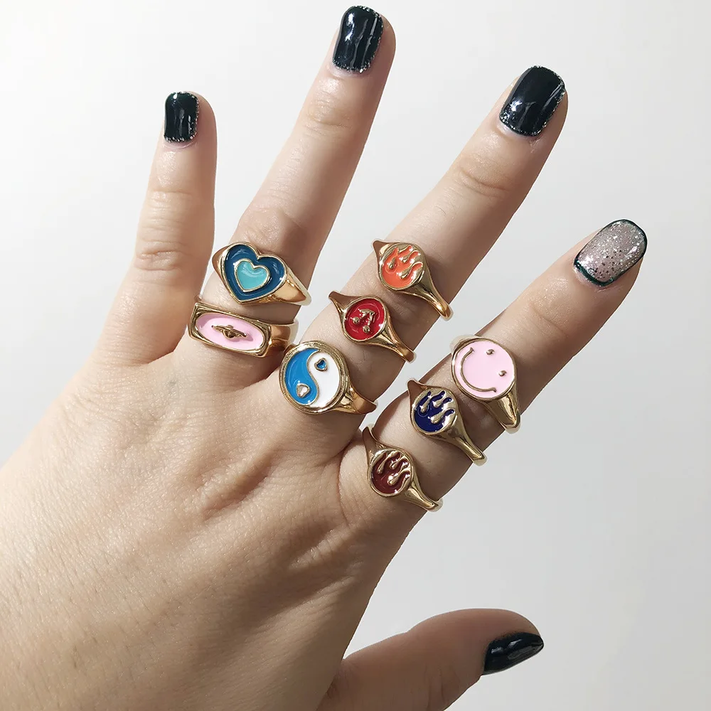 Fashion 18K gold plated red flame round ring Wholesale cute jewelry women summer round ring for men flame ins ring
Fashion 18K gold plated red flame round ring Wholesale cute jewelry women summer round ring for men flame ins ring