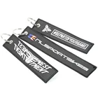 Personalized black strip wholesale custom promotion vintage embroidery airplane keychain