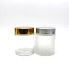 in stock 100ml 120ml 4oz frosted glass jar with lid for cosmetic cream balm candle hair wax face balm GJ-17N