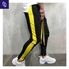Men casual gym slim fit sports trousers custom skinny joggers sweat striped track pants