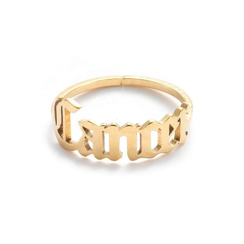 New Hot Sale 18k Gold Plated 12 Old English Zodiac English Letters Male and Female Stainless Steel Ring, Gold color/white gold
New Hot Sale 18k Gold Plated 12 Old English Zodiac English Letters Male and Female Stainless Steel Ring, Gold color/white gold