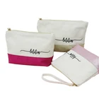Bag Makeup Bag Cotton Makeup Bag Personalized Glitter Cotton Cosmetic Bag Zipper Custom Makeup Bag With Embroidered
