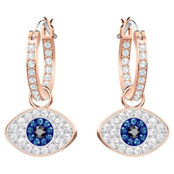 Symbolic Devil eye Earrings blue crystal Multi-colored rose gold earring, Rose gold tone
Symbolic Devil eye Earrings blue crystal Multi-colored rose gold earring, Rose gold tone