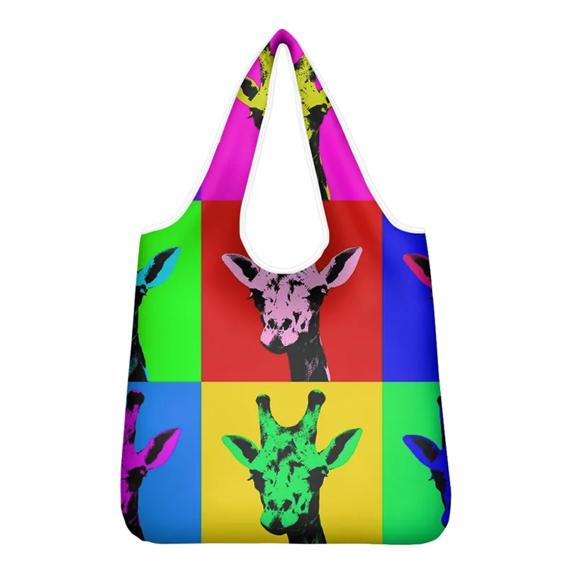 African Art Giraffe Print Customize Polyester Recycle Grocery Tote Shopping Bag For Groceries
African Art Giraffe Print Customize Polyester Recycle Grocery Tote Shopping Bag For Groceries
