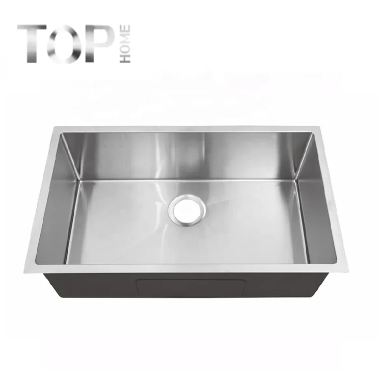 Low MOQ handmade 32 inch undermount stainless steel single bowl kitchen sink