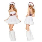 Red and White Ladies Santa Christmas Party Sexy Costumes HPCS-0013