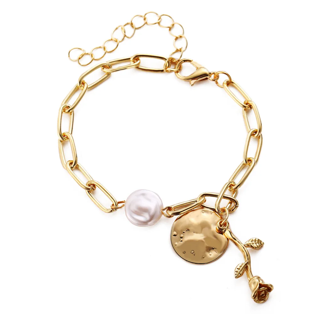 Fashion Design 2 pcs Personalized Set Bracelet Gold Rose Charm Chain Bracelets for Girls Jewelry, Gold, silver
Fashion Design 2 pcs Personalized Set Bracelet Gold Rose Charm Chain Bracelets for Girls Jewelry, Gold, silver