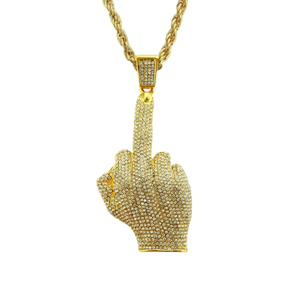 Bes Jewelry Hiphop Large Vertical Middle Finger Pendant Men's Iced Out Rhinestone Hand Pendant Long Chain Necklace Homme Joyas
Bes Jewelry Hiphop Large Vertical Middle Finger Pendant Men's Iced Out Rhinestone Hand Pendant Long Chain Necklace Homme Joyas