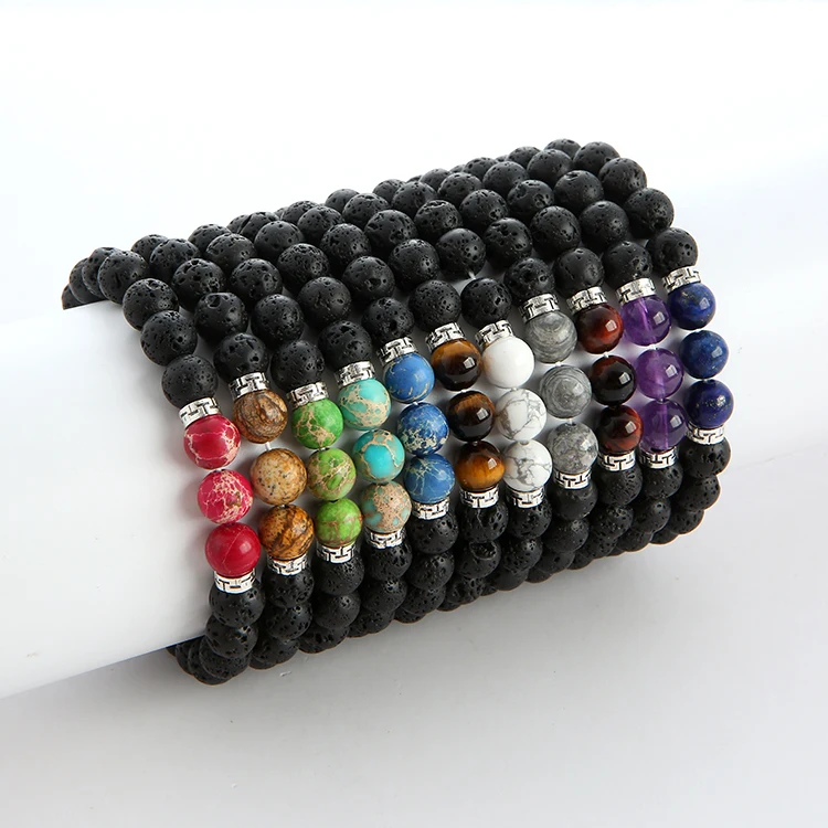 8mm Chakras Stone Lava Beads Bracelet Mens Bead Bracelet Natural Stone Bead Bracelet Natural Stone, As picture
8mm Chakras Stone Lava Beads Bracelet Mens Bead Bracelet Natural Stone Bead Bracelet Natural Stone, As picture