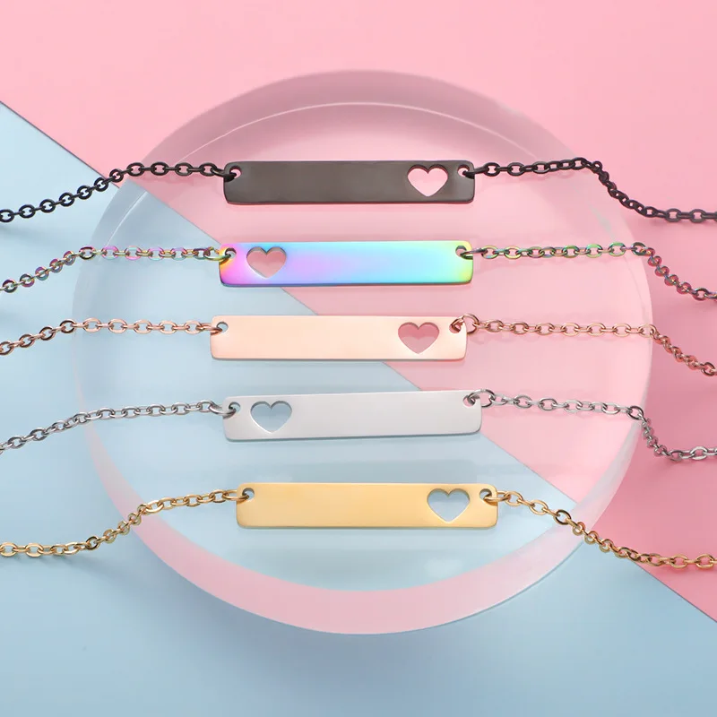 MIENTER wholesale LOVE HEART stainless steel custom horizontal bar necklace for Women/Girls DIY engraving
MIENTER wholesale LOVE HEART stainless steel custom horizontal bar necklace for Women/Girls DIY engraving