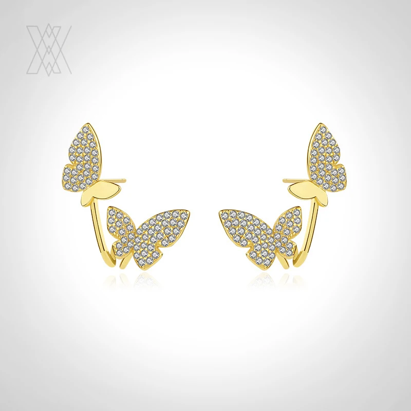 VIANRLA 925 Sterling Silver Zircon Inlaid With Gold Plated Two Butterfly Stud Earring Dropshipping
VIANRLA 925 Sterling Silver Zircon Inlaid With Gold Plated Two Butterfly Stud Earring Dropshipping