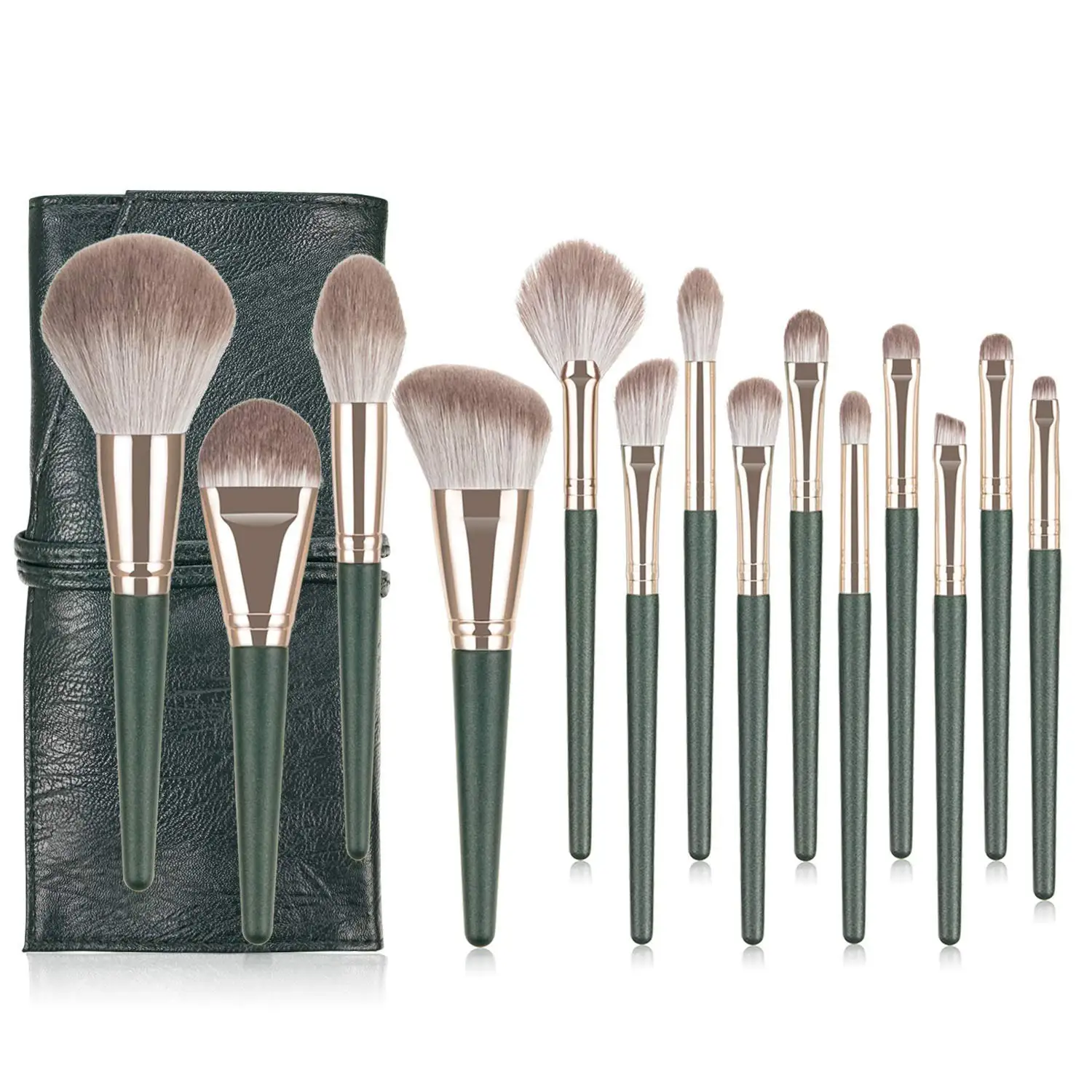 Hot Seller 14pcs Green Premium Synthetic Wood Makeup Brush Set Christmas Makeup, Green, blue
Hot Seller 14pcs Green Premium Synthetic Wood Makeup Brush Set Christmas Makeup, Green, blue