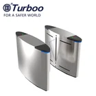Access turnstile flap barrier gate security system with RFID card reader