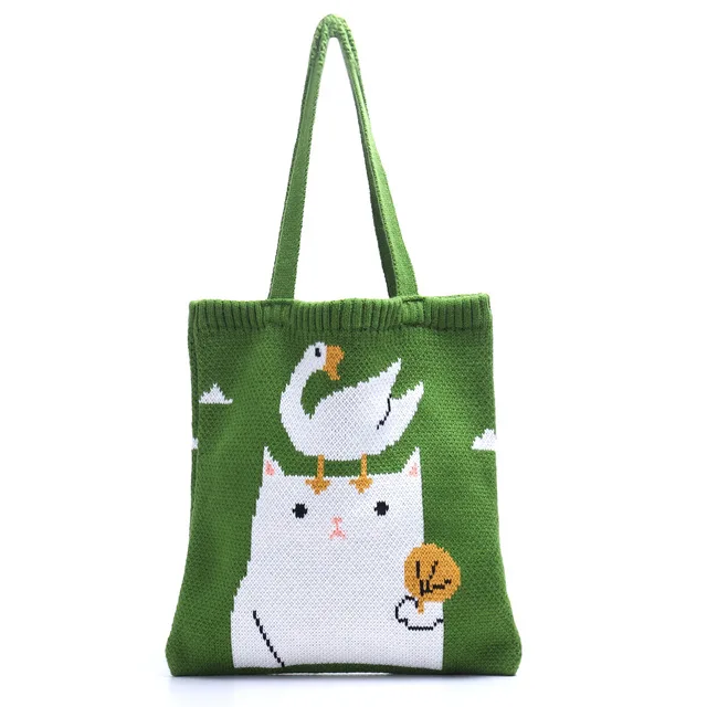 KALANTA Women's fashion cartoon wool woven bag autumn and winter shopping bag art small ingle shoulder knitted bags, Green
KALANTA Women's fashion cartoon wool woven bag autumn and winter shopping bag art small ingle shoulder knitted bags, Green