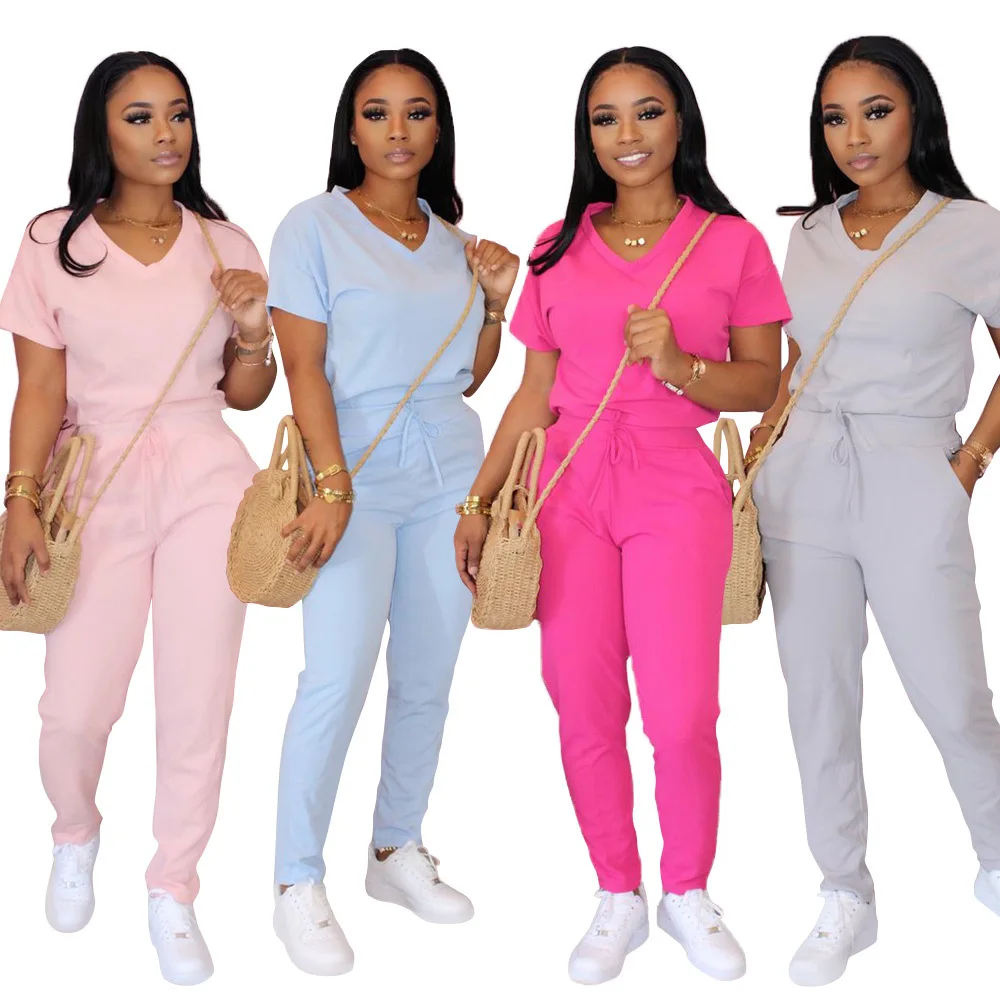 wOMEN'S Solid Colour V Neck Tops With trousers Sets 2021 New Arrive Lace Up 2 Piece Sets clothes Lace Up Outwear, Customized color
wOMEN'S Solid Colour V Neck Tops With trousers Sets 2021 New Arrive Lace Up 2 Piece Sets clothes Lace Up Outwear, Customized color