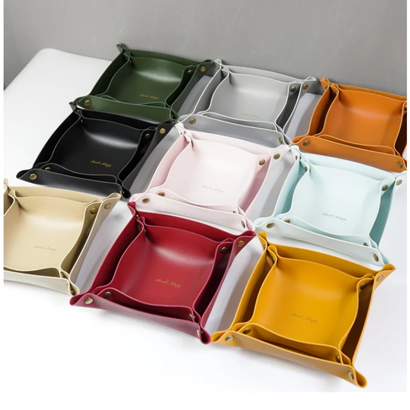 PU Leather Folding Tray Jewelry Display Plate Earrings Rings Cosmetic Organizer Desktop Key Coin Watch Sundries Box, Grey, pink, green
PU Leather Folding Tray Jewelry Display Plate Earrings Rings Cosmetic Organizer Desktop Key Coin Watch Sundries Box, Grey, pink, green