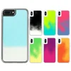 Free Shipping Neon Sand Liquid Phone Case for iPhone 7 8 plus xs max Mobile Cover, Luminous Phone Case for Samsung S8 S9 S10
