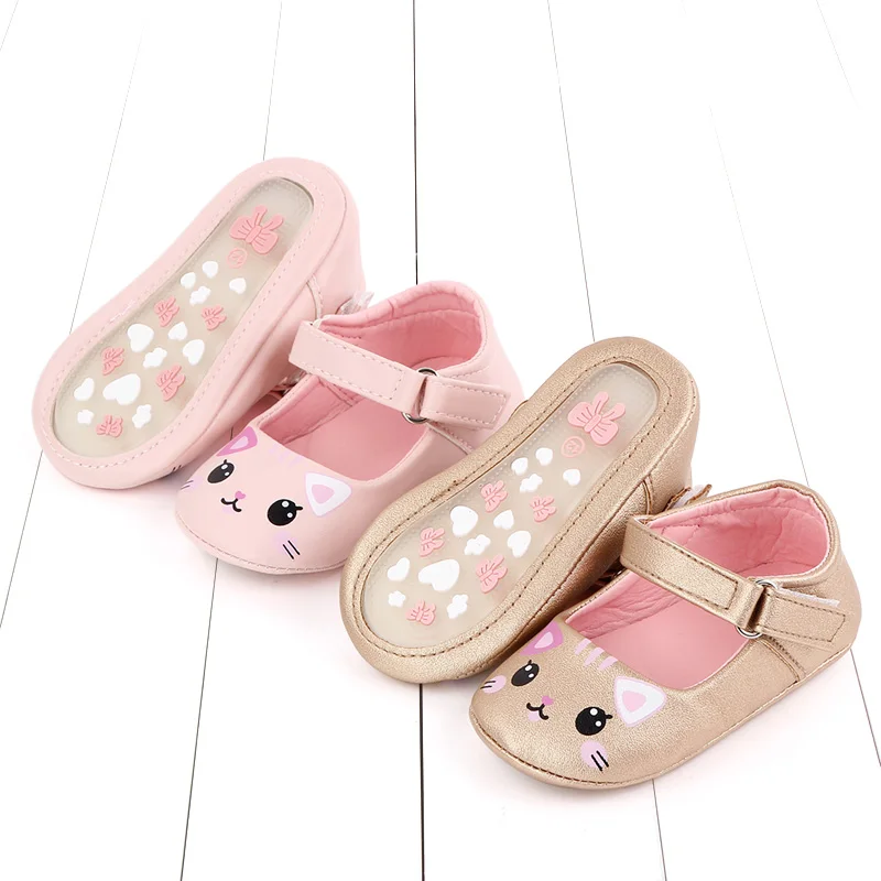 wholesale Fashion solid cute animal little baby girl dress shoes details