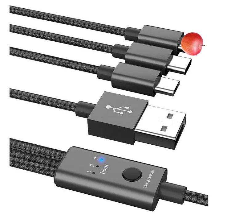 Timing Automatic Power Off 1.5m Nylon Braided Type c Micro 3 in 1 USB Charging Cable, Black,red,gray
Timing Automatic Power Off 1.5m Nylon Braided Type c Micro 3 in 1 USB Charging Cable, Black,red,gray