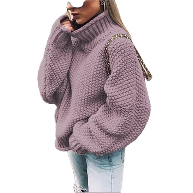 2020 Fall Winter New Thick knitted pullover Sweater Women Curling High Collar Bat Sleeve Sweater, Picture
2020 Fall Winter New Thick knitted pullover Sweater Women Curling High Collar Bat Sleeve Sweater, Picture