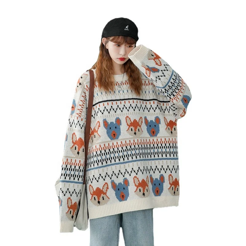 JL-92906 cartoon printed sweet drilling sweater women crew neck loose sweater pattern sweater tops for ladies
JL-92906 cartoon printed sweet drilling sweater women crew neck loose sweater pattern sweater tops for ladies