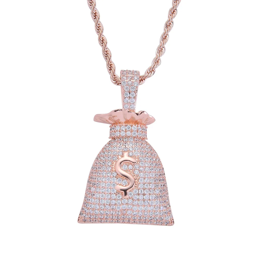 Hip hop jewelry Personality dollar sign moneybag pendant with copper zircon hip-hop necklace bag pendant
Hip hop jewelry Personality dollar sign moneybag pendant with copper zircon hip-hop necklace bag pendant
