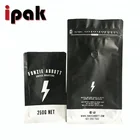 Custom Printing Matt Black 12oz Flat Bottom Aluminum Foil Coffee Bean Bags With Valve