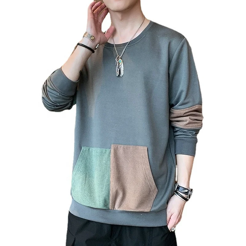 Plus Size Patchwork Color Block Cotton Loose Oversized Men Crewneck Sweatshirt with Pocket, 2 colors
Plus Size Patchwork Color Block Cotton Loose Oversized Men Crewneck Sweatshirt with Pocket, 2 colors