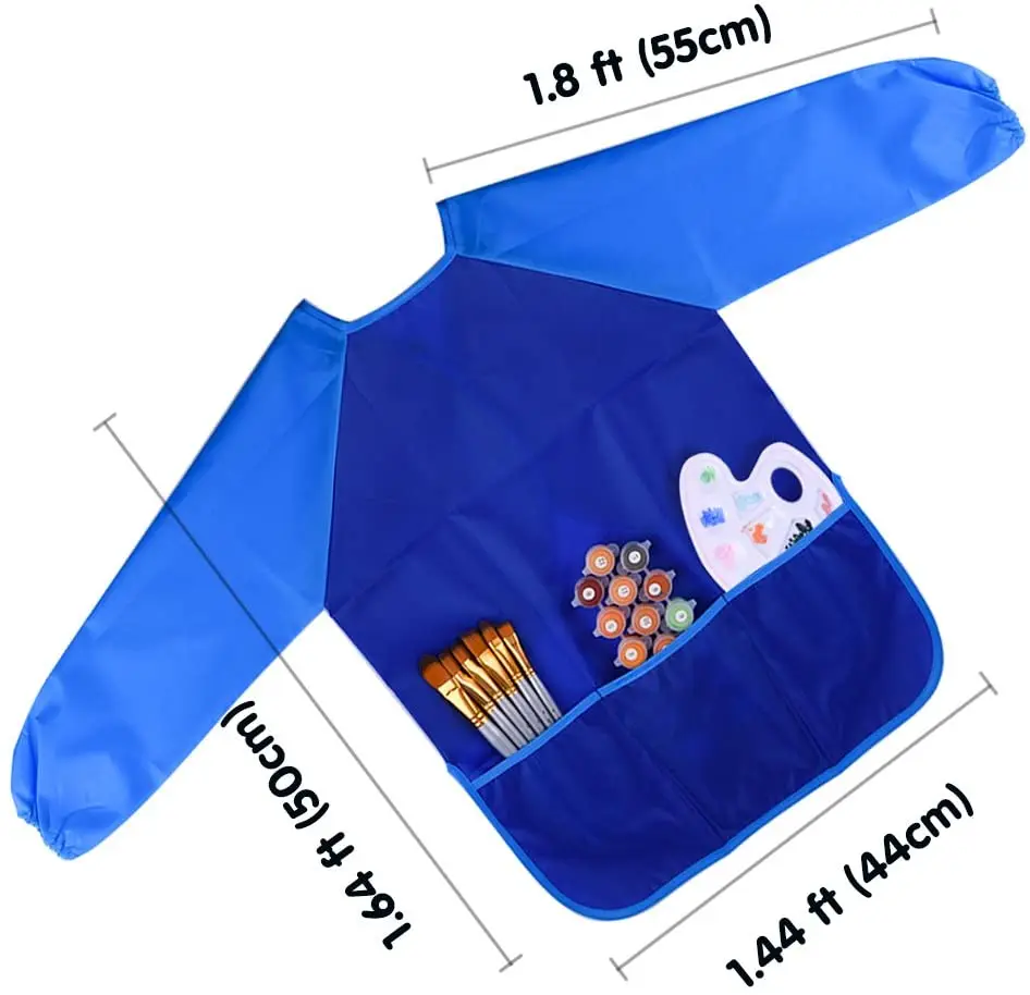 Kids Art Smock Colorful Waterproof Children Art Aprons Artist Painting Aprons with Long Sleeve 3 Roomy Pockets, Customized
Kids Art Smock Colorful Waterproof Children Art Aprons Artist Painting Aprons with Long Sleeve 3 Roomy Pockets, Customized