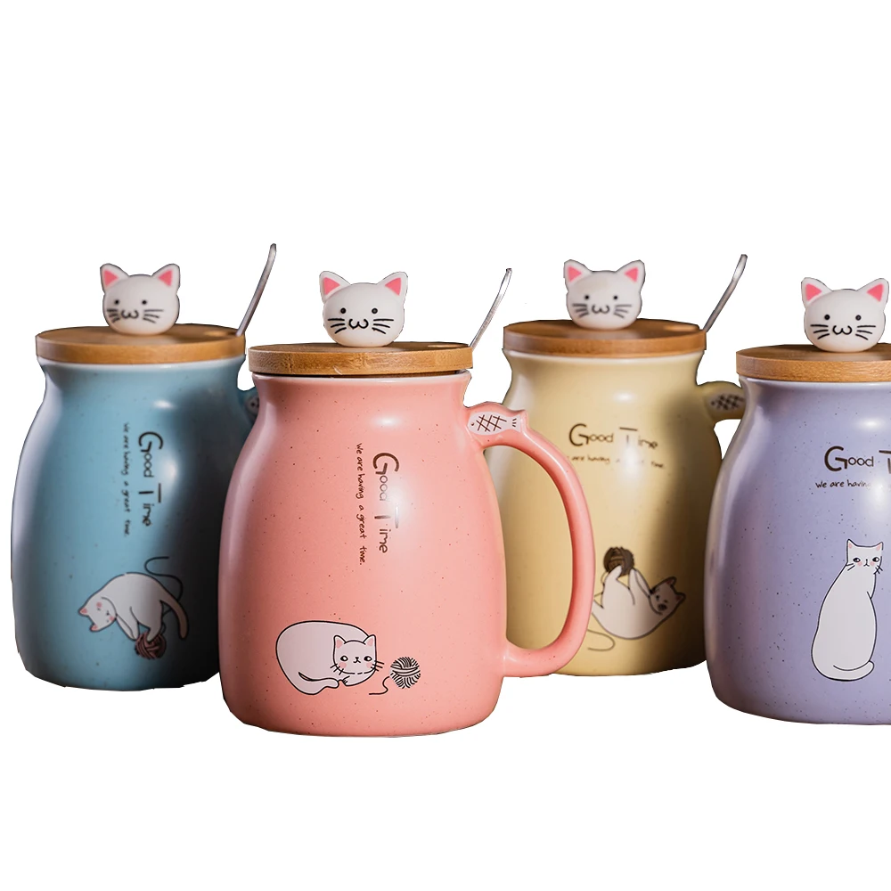 Creative ceramic water cup with cover and spoon office gift cup cartoon cat fashion lovers cup advertising custom logo, Pink, blue, green, yellow
Creative ceramic water cup with cover and spoon office gift cup cartoon cat fashion lovers cup advertising custom logo, Pink, blue, green, yellow