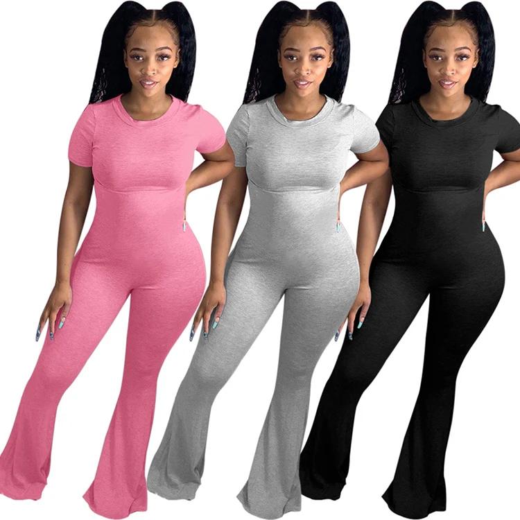 2020 New Product Women Short Sleeve One Piece Overall Flared Pants Women One Piece, Customized color
2020 New Product Women Short Sleeve One Piece Overall Flared Pants Women One Piece, Customized color