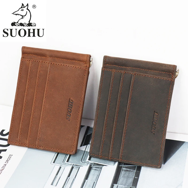 Wholesale Custom Money Clip Card Holder Crazy Horse Leather Money Clips For Men, Customized color
Wholesale Custom Money Clip Card Holder Crazy Horse Leather Money Clips For Men, Customized color