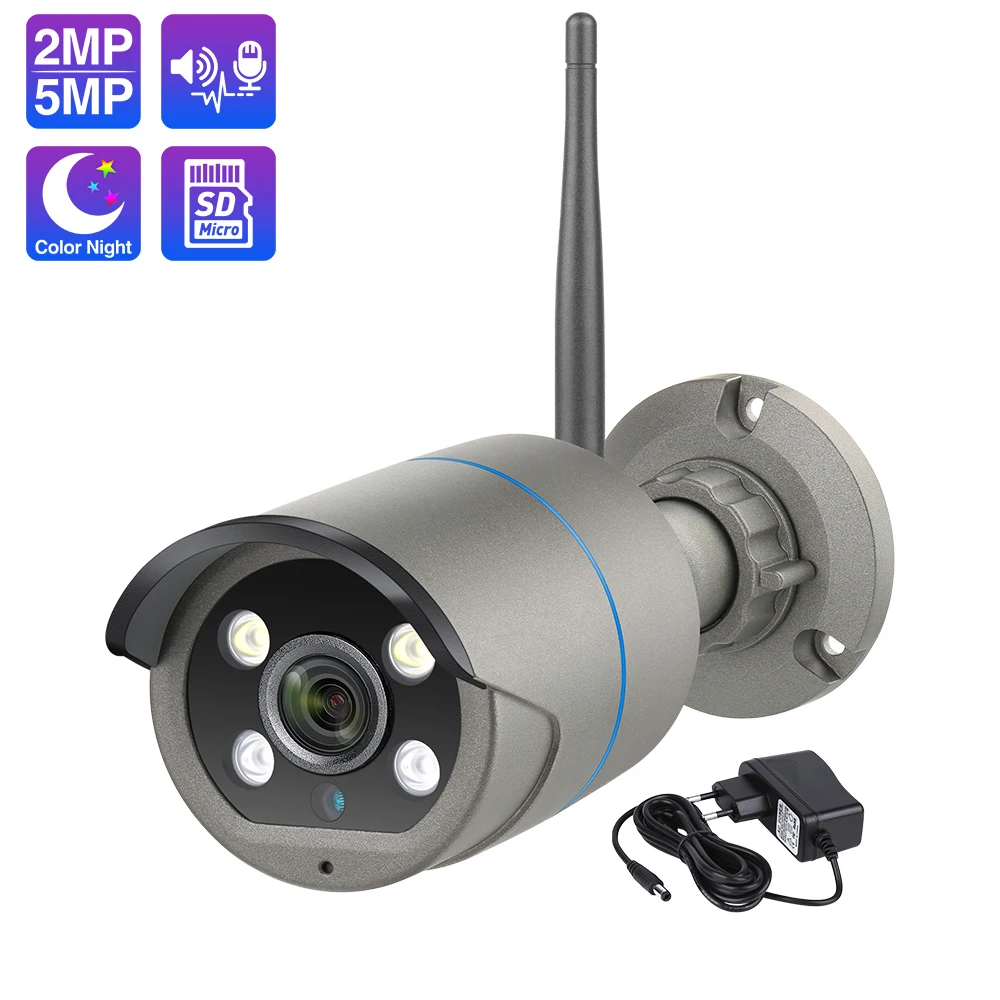 Wireless Camera IP 5MP Outdoor Waterproof Human Detection Wifi Security Camera With SD Card Slot
Wireless Camera IP 5MP Outdoor Waterproof Human Detection Wifi Security Camera With SD Card Slot