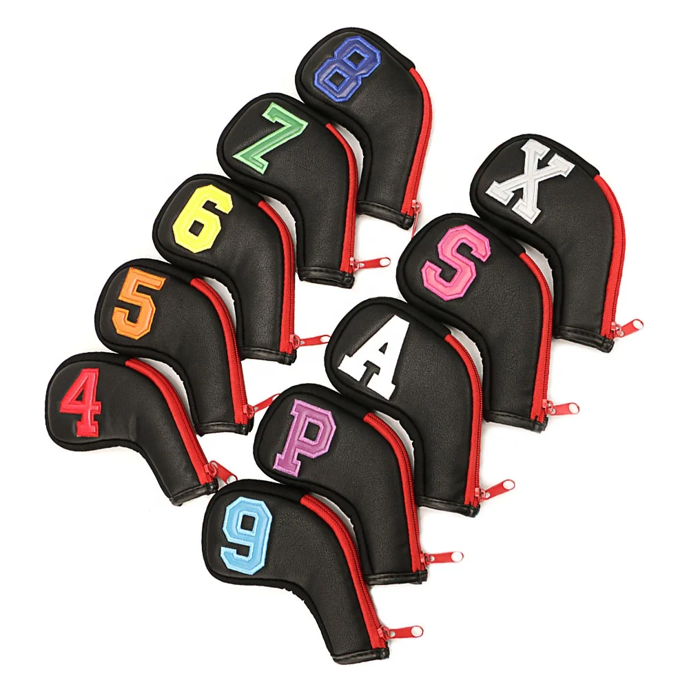 wholesale PU Leather covers 4-9 ASPX Waterproof Zip Irons Protector Club set Golf Iron headcvoer, Black
wholesale PU Leather covers 4-9 ASPX Waterproof Zip Irons Protector Club set Golf Iron headcvoer, Black