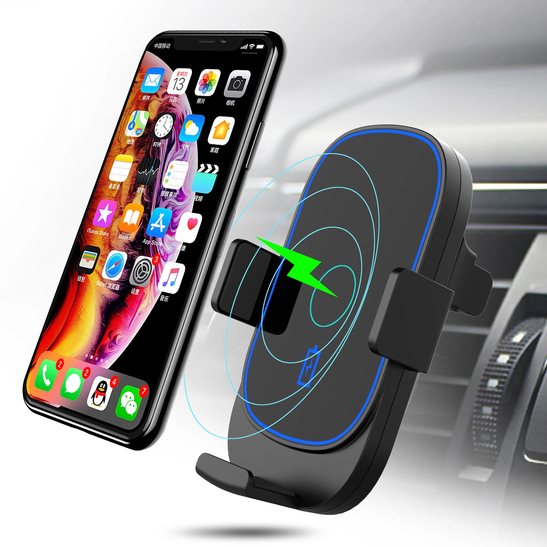 

Smacat wireless charger car mount for auto smart sensor car wireless charger 15w oem qi wireless car charger holder