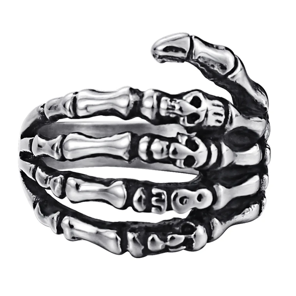European and American Skull Hand Men's Ring Titanium Stainless Steel Ring Jewelry Ring
European and American Skull Hand Men's Ring Titanium Stainless Steel Ring Jewelry Ring