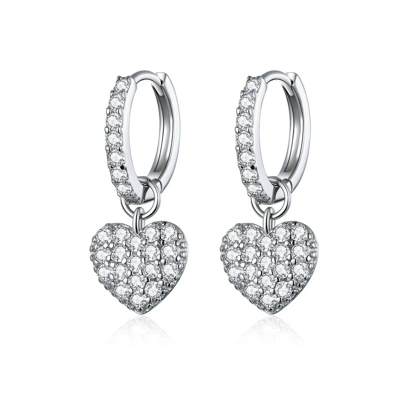 2020 Love S925 Sterling Silver Heart Hoop Drop Earrings Fashion Zircon Stud Earrings For Women, White
2020 Love S925 Sterling Silver Heart Hoop Drop Earrings Fashion Zircon Stud Earrings For Women, White
