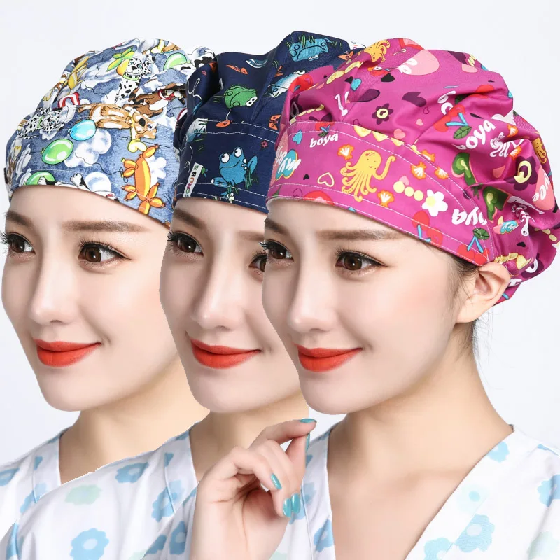 adjustable 100% cotton surgical scrub cap with Button for Long Hair, Printed pattern
adjustable 100% cotton surgical scrub cap with Button for Long Hair, Printed pattern