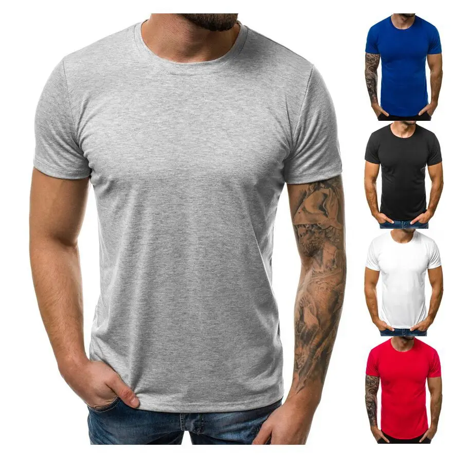 2021 summer new European and American men's short sleeve T shirt round collar casual solid color, Picture
2021 summer new European and American men's short sleeve T shirt round collar casual solid color, Picture