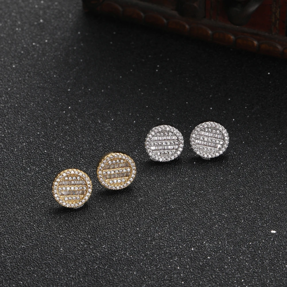 TUNKALL E022 New Round Shape bling bling earrings Brass setting zircon stud earrings hip hop Jewelry
TUNKALL E022 New Round Shape bling bling earrings Brass setting zircon stud earrings hip hop Jewelry