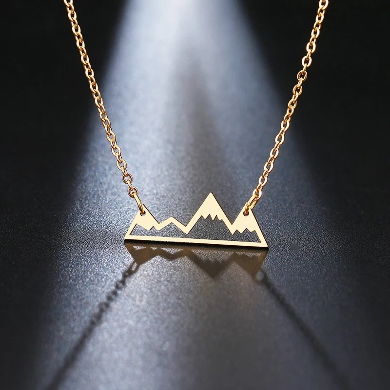 Hiking Outdoor Travel Jewelry Mountains Necklace Minimalist Mountain Top Pendant Snowy Mountain Necklace For Women, Gold silver
Hiking Outdoor Travel Jewelry Mountains Necklace Minimalist Mountain Top Pendant Snowy Mountain Necklace For Women, Gold silver