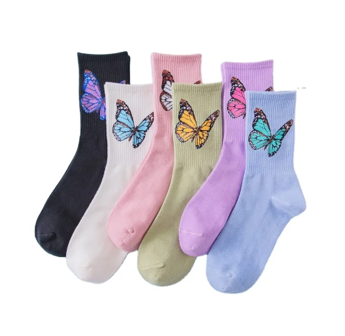 Butterfly colorful cotton new fashion cool wholesale sport style women socks
Butterfly colorful cotton new fashion cool wholesale sport style women socks