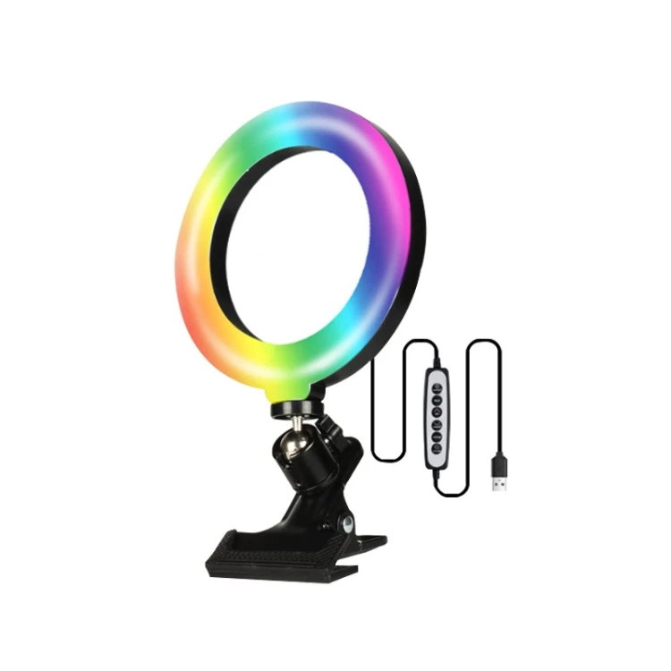Cheap Price 8W 6 inch RGB Riing Light Colorful Live Clips Fill Light Desktop Computer Video Conference Beauty Lamp
Cheap Price 8W 6 inch RGB Riing Light Colorful Live Clips Fill Light Desktop Computer Video Conference Beauty Lamp