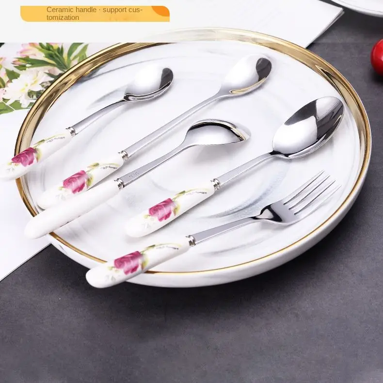 CHINA OEM FACTORY WHOLESALE Cutlery Flower Handle Ceramic Stainless Steel Tableware Series Household Set Gift
CHINA OEM FACTORY WHOLESALE Cutlery Flower Handle Ceramic Stainless Steel Tableware Series Household Set Gift