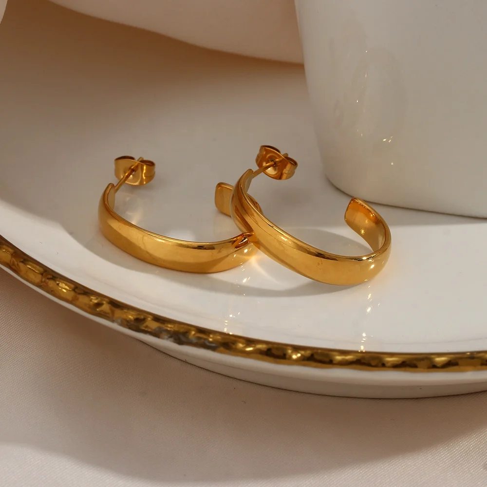 18k Gold Stainless Steel Thin Hoop Earrings Jewelry Female Hypoallergenic Earrings Women
18k Gold Stainless Steel Thin Hoop Earrings Jewelry Female Hypoallergenic Earrings Women
