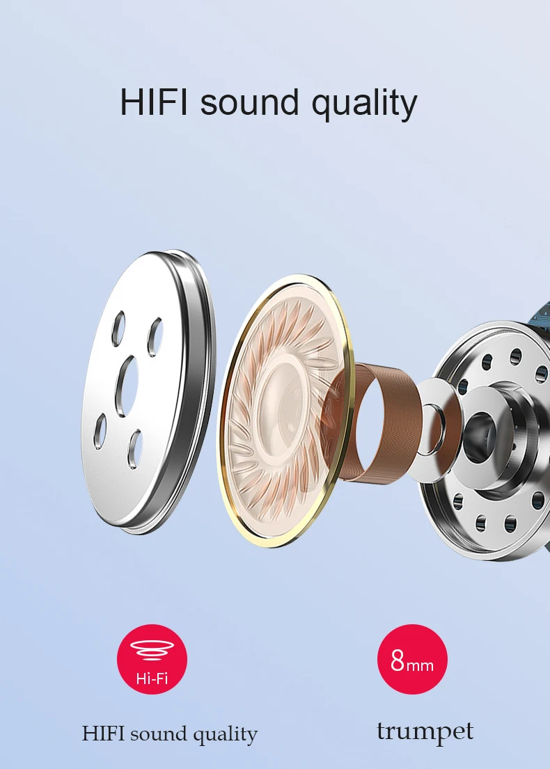 Sports Earphones Gym Running, HD Stereo Headset w/Mic, wireless charging Battery Noise Cancelling Earbuds with Bluetooth - ANKUX.COM