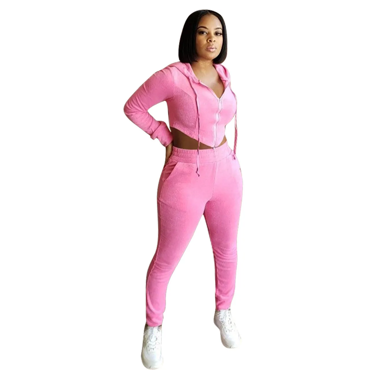 Spring 2021 Crop Top Two Piece Set For Women Comfortable Hoodies Soft 2 Piece Pants Set Ladies Sweat Suits
Spring 2021 Crop Top Two Piece Set For Women Comfortable Hoodies Soft 2 Piece Pants Set Ladies Sweat Suits