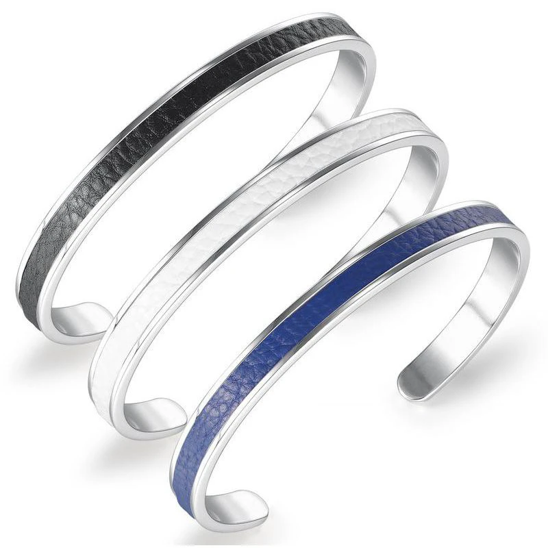 Wholesale Custom Logo Silver Gold Plated Stainless Steel C Shape Bangles and Bracelets Leather Bangles for Women Men, Gold, silver, rose gold, black
Wholesale Custom Logo Silver Gold Plated Stainless Steel C Shape Bangles and Bracelets Leather Bangles for Women Men, Gold, silver, rose gold, black