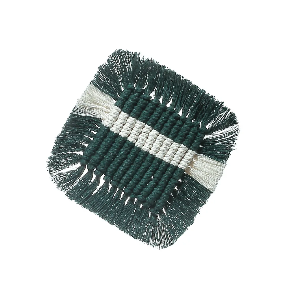 Woven placemat handmade coasters color matching table mat coffee mat macrame square coaster, Natural
Woven placemat handmade coasters color matching table mat coffee mat macrame square coaster, Natural